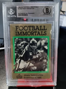 1985-88 Football Immortals #135 FRAN TARKENTON signiert Beckett gekapselt BAS - Bild 1 von 5