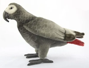 African Grey Parrot Soft Toy by Hansa 7985 Bird Teddy Gift.Lincrafts UK Est 1993 - Picture 1 of 11