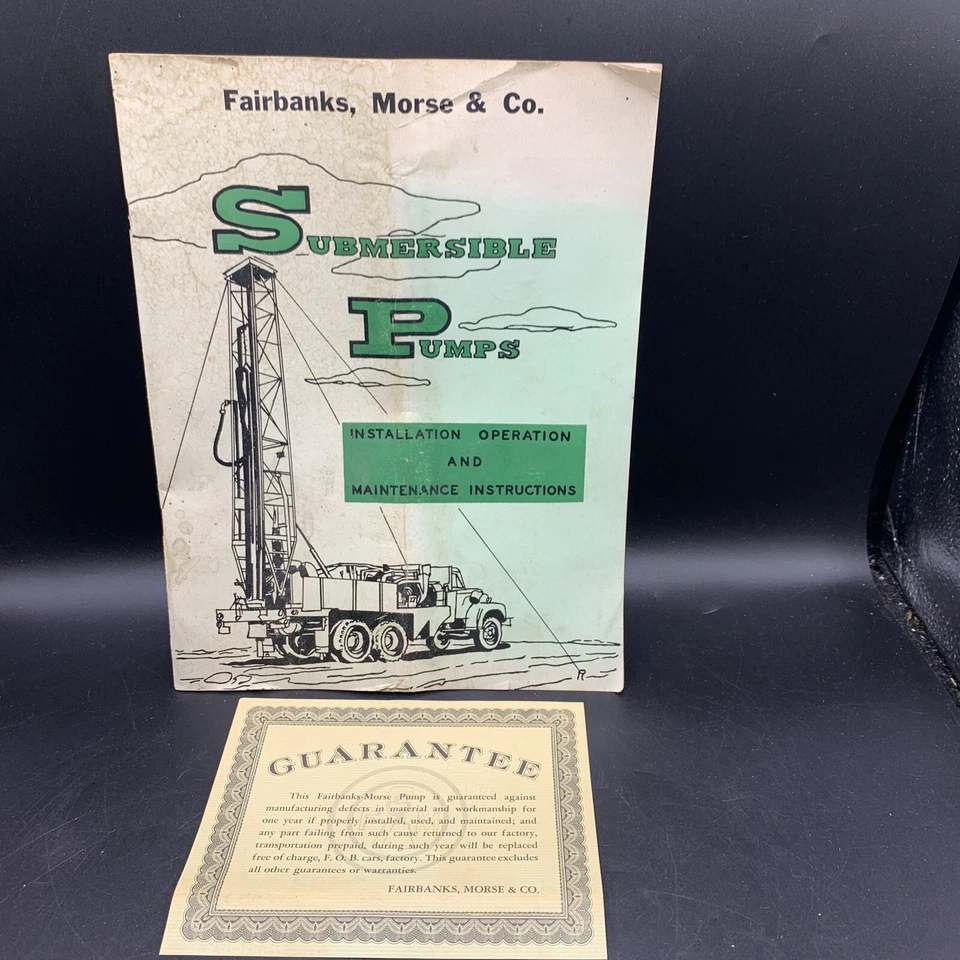 1961 Fairbanks Morse Bombas Submersíveis Instalação/Operação/Instruções de Pintura - Imagem 1 de 4