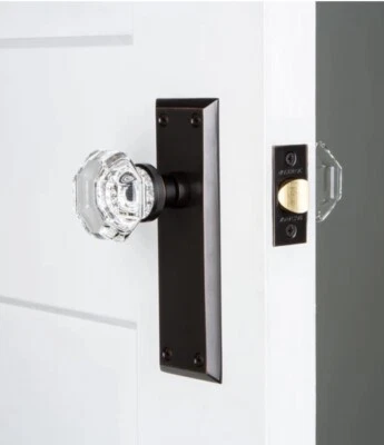 Nostalgic Warehouse New York Long Plate with Waldorf Knob in Timeless Bronze NEW - Image 1 of 2