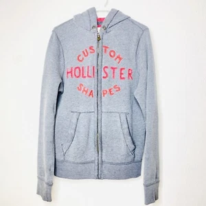Hollister Hoodie Mens Large Embroidery 'Custom Shapes' Full Zip Thermal Hood - Picture 1 of 3