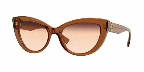Versace Ve 4388 53240p Transparent Brown Plastic Sunglasses Orange Lens