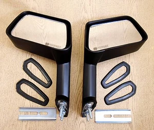 Subaru Leone 1400 1600 Hardtop 1971–1981 Black Fender Mirrors Pair Custom Retro - Picture 1 of 11