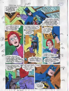 BATMAN DETECTIVE COMICS #643 ARTE DE PRODUCCIÓN EN COLOR FIRMADO ADRIENNE ROY CERTIFICADO DE AUTENTICIDAD PG 9 - Imagen 1 de 3