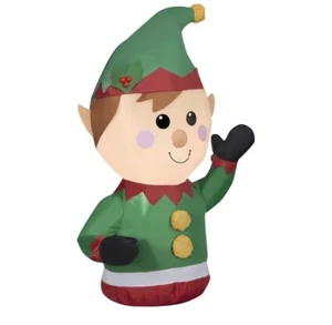 Gemmy Airblown Inflatable Elf Car Buddy 3 Ft Energy Efficient LED Christmas - Picture 1 of 5