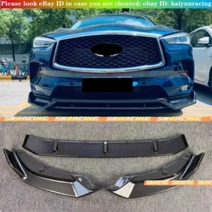 Kit de carrocería de alerón labial de parachoques delantero con aspecto de fibra de carbono ABS para Infiniti QX50 19-21 - Imagen 1 de 12