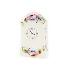 Dollhouse White Floral Mantle Clock Ceramic 1:12 Scale Miniature Accessory