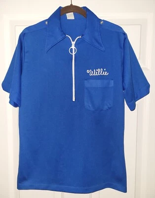 De colección. Camisa de Bowling Hilton Años 50 Puntada de Cadena KOPPERS Cremallera Punto Acanalado Mediana WILLIE Foto 1 de 4