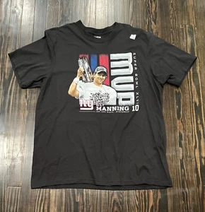 Reebok New York Giants Eli Manning Super Bowl MVP T Shirt Men’s 2XL Black NWOT - Picture 1 of 4