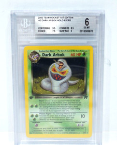2000 POKEMON TEAM ROCKET 1ST EDITION 2/82 DARK ARBOK HOLO R ERR BGS 6 Ex-Mt