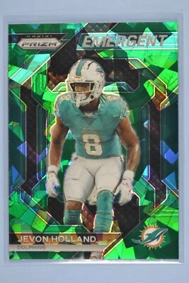 JEVON HOLLAND 2023 Panini Prizm Green Cracked Ice Emergent Dolphins #H-12 - Image 1 of 2