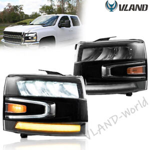 VLAND LED Headlights For 2007-2013 Chevrolet Silverado 1500/2500HD/3500HD LH+RH