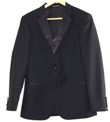 Giovanni Bresciani Esmoquin Negro Calce Ajustado 2 Botones Blazer Chaqueta Hombres Talla:38R Foto 1 de 4