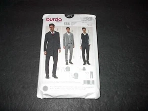 Burda Pattern 6871 Men's Classic 3 Piece Suit Pants / Jacket / Vest 34 ~ 50 UC - Picture 1 of 3