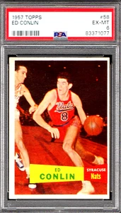 1957 TOPPS #58 ED CONLIN ROOKIE SP SYRACUSE NATS 079 - PSA EX 6 - NICE - Picture 1 of 2