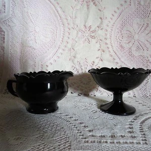 Black Amethyst Creamer & Dish - Picture 1 of 9