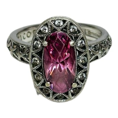 Anillo Tacori IV Plata de Ley 925 Epifanía Piedra Rosa Talla 7 Foto 1 de 4