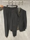 Banana Republic Italy Men Suit 40R Gray Thick Winter Flannel Pants 34x30 Luxury