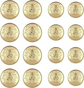 16 PCS Metal Blazer Button Set, 2 Sizes Gold Buttons for Blazer Vintage Gold Bla - Picture 1 of 12
