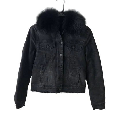 Generation Love Evan Faux Fur Charcoal Camo Jacket Size XS NEW WITH TAGS $400 - Image 1 of 4