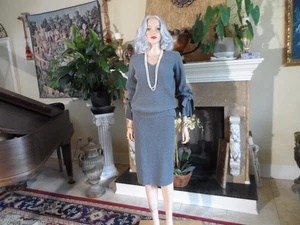 Neu Escada dunkelgrau Schurwolle/Kaschmir Rock/Pullover Set Gr. S - Bild 1 von 23