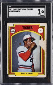 1972 TOPPS VENEZUELAN STICKERS #31 ROD CAREW SGC 1 - Picture 1 of 2