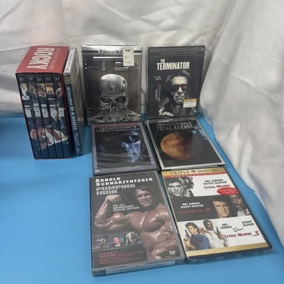 80’s Tough Guys DVD LOT~  Terminator 1 2 3 - Rocky 1 - 5 - Lethal Weapon 1 - 3 - Image 1 of 4