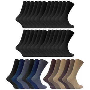 24 Pairs Multipack Mens Ultimate Comfort 100% Cotton Socks - Picture 1 of 16