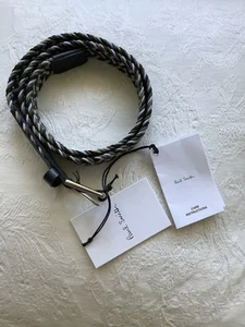 BNWT PAUL SMITH MENS NAVY BLUE BRAIDED WOVEN STRETCH BELT SIZE 32 £140 - Picture 1 of 10