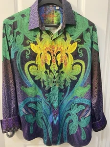 Robert Graham uomo manica lunga con bottoni ricamati XXL  - Foto 1 di 5