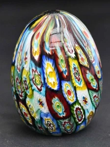 Venetian Millefiori Glass Egg Paperweight - Picture 1 of 7
