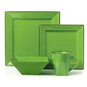 Lorren Home Trends 16-Piece Casual Green Ceramic Stone Dinnerware Set (Service - Picture 1 of 6