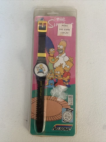 Vintage 1990 Bart Simpson BARTMAN WATCH Nelsonic The Simpsons New Sealed Cover