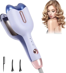 Curling Iron Hair Crimper, 32Mm (1.25'') Ceramic Tourmaline 2 Barrels Hair Curli - Picture 1 of 12