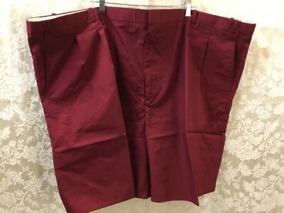 62 Pantalones Cortos de Vestido Informales Plisados Nuevos con Etiquetas Granate Borgoña Chino Gal Haband  Foto 1 de 4