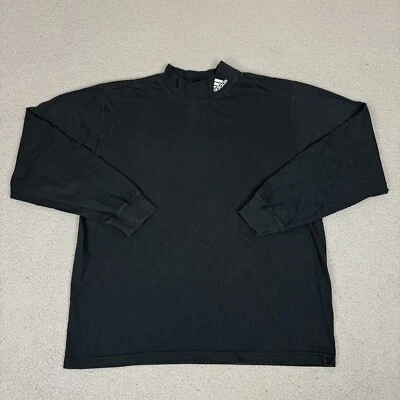 Camisa Adidas De Colección Para Hombre Grande Negra Cuello Simulado Capa Base GK Hecha en EE. UU. Años 90 Foto 1 de 4