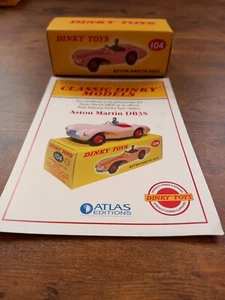 Atlas Dinky Toys Reproduction - 104 Aston Martin DB3S With COA - Picture 1 of 3