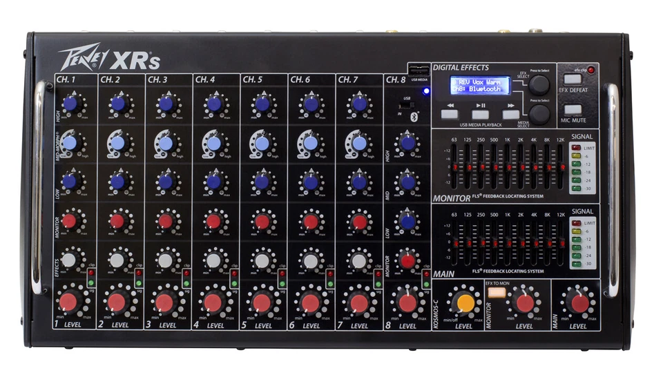 Peavey XR®S 8 Channel Powered Mixer (1500W-Rack Mountable -FX -Phantom Power) - Image 1 of 4