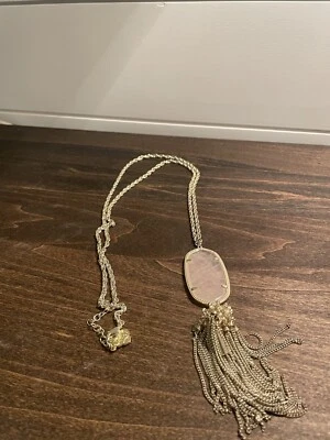 Kendra Scott Plata Rayne Madreperla Colgante Borla Collar Foto 1 de 4