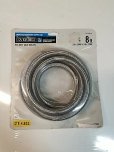 Everbilt 3/8" x 3/8" COMP x 96" Univ Stainless Steel Dishwasher Supp Line HH5 - Picture 1 of 2