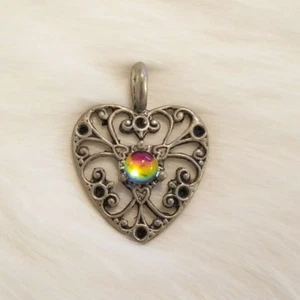 Dije Colgante Corazón Whimsigoth Tono Plata Fairygrunge Gitano Medieval Boho 5548 - Imagen 1 de 7