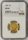 1907 Liberty Head Half Eagle Gold $ 5 MS 64 NGC