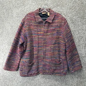 Chaqueta Blazer Tejido Estilo Edredón Multicolor Diseño Chico Para Mujer Seda Cremallera Talla 2 - Imagen 1 de 10