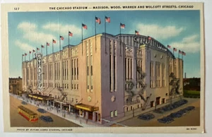 Chicago, IL-Illinois, The Chicago Stadium Antique, Vintage Linen Postcard Unpost - Picture 1 of 2
