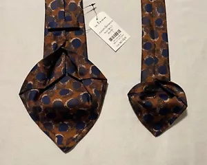 NWT Kiton 7-Fold Rust Mult Blots Men's Necktie 100% Silk Made In Italy - Picture 1 of 14