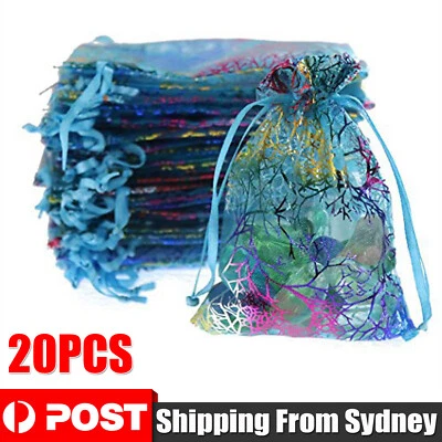 20Pcs Wedding Gift Organza Bags Party Favour Candy Pouch Jewellery Packaging Bag - image 1 of 4