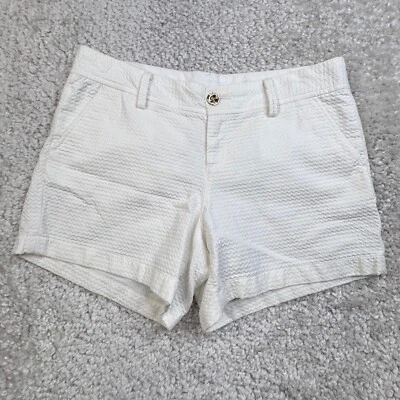 Pantalón Corto Lilly Pulitzer The Callahan Elástico Blanco Mujer 10 DEFECTUOSO Foto 1 de 4