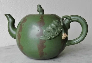 Antique Early 20thC Watermelon Yixing Zisha China Teapot -  Found in America - Picture 1 of 17