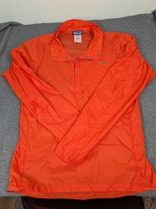 Men's Patagonia Outdoor Raincoat windbreaker Size Medium orange - Picture 1 of 6