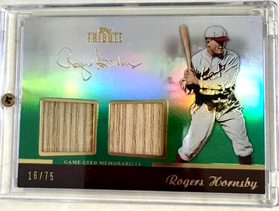 2011 ROGERS HORNSBY  TOPPS TRIBUTE DUAL RELIC  BASEBALL CARD  # TDR-RH   16/75 - Image 1 of 2